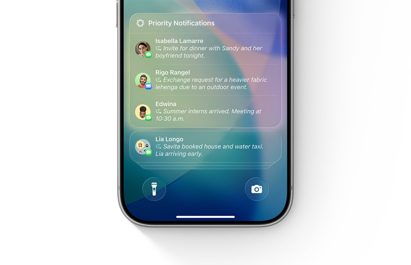 iPhone med fokusfunktionen Undgå forstyrrelser aktiveret, som viser en enkelt notifikation, der er markeret som “måske vigtigt”.
