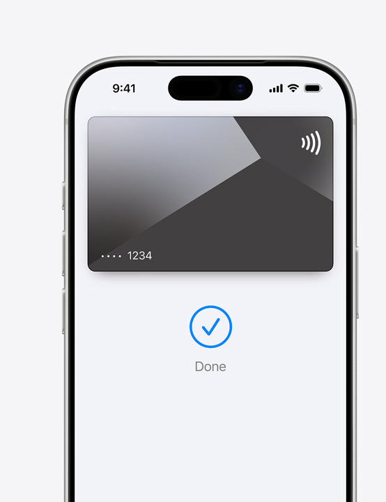 Deel van iPhone-display met Mastercard-betaling in Apple Pay